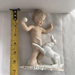 Vtg Amazing three pieces, Putto Porcelain Figurines Wallendorf Germany