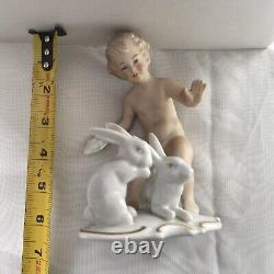 Vtg Amazing three pieces, Putto Porcelain Figurines Wallendorf Germany