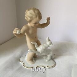 Vtg Amazing three pieces, Putto Porcelain Figurines Wallendorf Germany