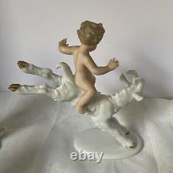 Vtg Amazing three pieces, Putto Porcelain Figurines Wallendorf Germany