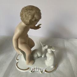 Vtg Amazing three pieces, Putto Porcelain Figurines Wallendorf Germany