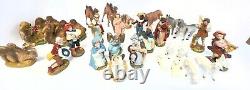 Vtg/Atq Nativity Christmas Figurines Italy Japan Germany Footed/Composition 29pc