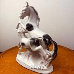 Vtg Fasold Stauch Wallendorf Horse Porcelain Figurine Germany Mare Foal Rare