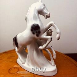 Vtg Fasold Stauch Wallendorf Horse Porcelain Figurine Germany Mare Foal Rare