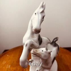 Vtg Fasold Stauch Wallendorf Horse Porcelain Figurine Germany Mare Foal Rare