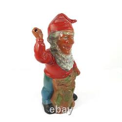 Vtg German Hertwig & Endert Ceramic Terracotta Garden Gnome Dwarf Gartenzwerg