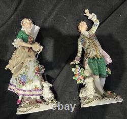 Vtg German Porcelain Figurine Couple w Sheep Perfect Fingers 9