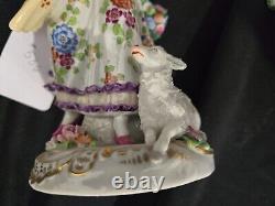 Vtg German Porcelain Figurine Couple w Sheep Perfect Fingers 9