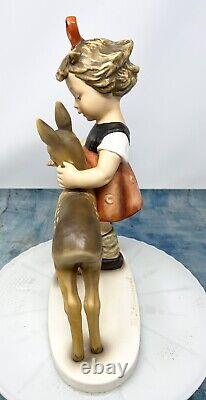 Vtg Goebel M. I. Hummel Girl Deer Friends Figurine 136/v Tmk6 11 Rare Signed