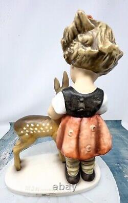 Vtg Goebel M. I. Hummel Girl Deer Friends Figurine 136/v Tmk6 11 Rare Signed