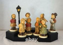 Vtg Hummel KINDER CHOIR Collection 8 Figurines & 2-Piece Base with Lamp