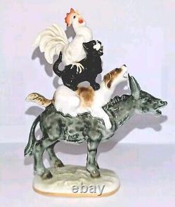 Vtg Hutschenreuther Porcelain Figurine Germany Bremen Town Musicians 1950s A+