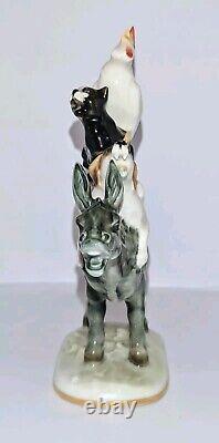 Vtg Hutschenreuther Porcelain Figurine Germany Bremen Town Musicians 1950s A+