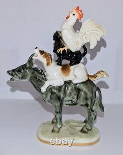 Vtg Hutschenreuther Porcelain Figurine Germany Bremen Town Musicians 1950s A+