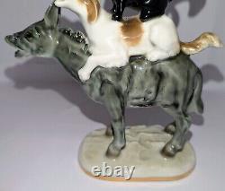 Vtg Hutschenreuther Porcelain Figurine Germany Bremen Town Musicians 1950s A+