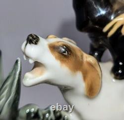 Vtg Hutschenreuther Porcelain Figurine Germany Bremen Town Musicians 1950s A+