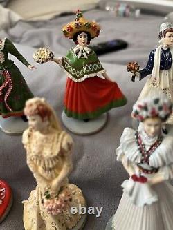 Vtg Lot of 10 Mint World's Most Beautiful Brides Miniature Figurines Set Germany