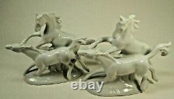 Vtg. Pair DDR Porcelain Germany Horses Figurines c. 1960-70s