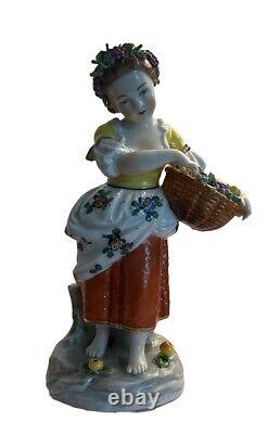 Vtg Sitzendorf Volkstedt Unterweissbach Autumn Figurine Mint