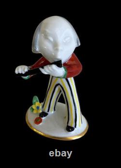 Walter Bosse for Metzler Ortloff Flute Player Musician Figurine Art Deco