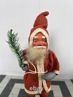 West Germany St Nicholas, Santa Belsnickel Standing Figurine With Tree RARE, READ