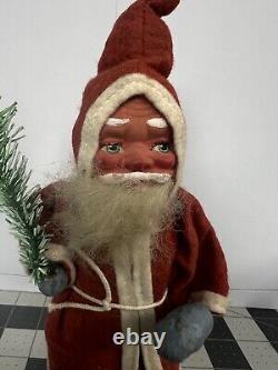 West Germany St Nicholas, Santa Belsnickel Standing Figurine With Tree RARE, READ