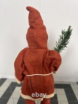 West Germany St Nicholas, Santa Belsnickel Standing Figurine With Tree RARE, READ