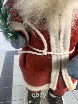 West Germany St Nicholas, Santa Belsnickel Standing Figurine With Tree RARE, READ