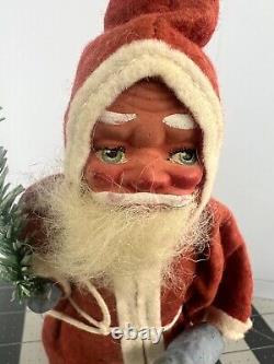 West Germany St Nicholas, Santa Belsnickel Standing Figurine With Tree RARE, READ