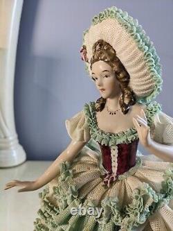 XLarge Vintage German Original Dresden Lace Karl Klette Porcelain Figurine 11