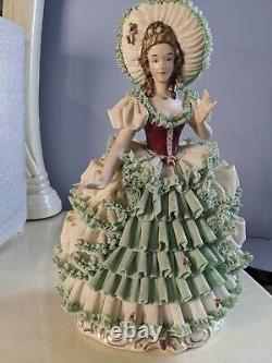 XLarge Vintage German Original Dresden Lace Karl Klette Porcelain Figurine 11