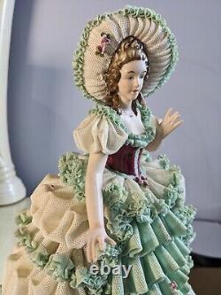 XLarge Vintage German Original Dresden Lace Karl Klette Porcelain Figurine 11