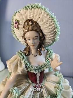 XLarge Vintage German Original Dresden Lace Karl Klette Porcelain Figurine 11